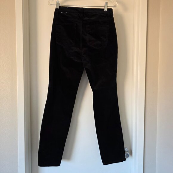 Talbots Velveteen Straight Leg Pant Black Velvet Holiday Party Cocktail Size 4P - Picture 3 of 7